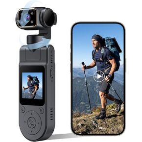 Body Camera with Audio & Video Recording Handheld Vlogging Camera | 1080P FHD | 270° Rotationg Lens | Night Vision | Connects to Phone | 1.54in Screen | Magnetic Clip | Camera for Vlogging in Kuwait
