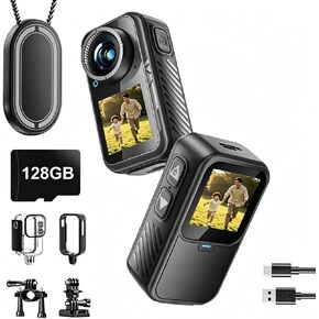 4K Mini Action Camera,4K60FPS 20MP WiFi Action Camera with EIS Ultra HD 130FT Waterproof Underwater Camera Remote Control(Black, 64, GB) in Kuwait