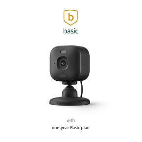Blink Mini 2K+ (newest model) with 1-Year Basic plan – Plug-in Home & Pet Security Camera with 2K video resolution, color night vision, enhanced audio, motion detection – 1 camera (Black) in Saudi Arabia