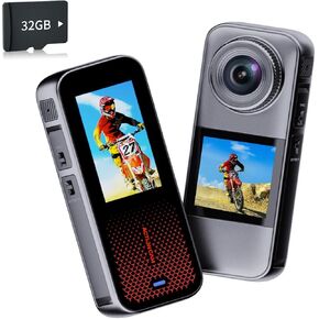 Xilecam Action Camera Dual Screen Sports Camera 32GB Card,Support Rain Protection with 2 X1350mAh Batteries and Multi-Function Accessory（Metallic Gray） in Kuwait