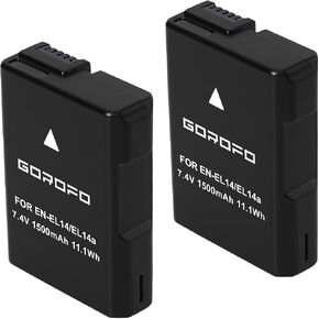 EN-EL14 / EL14A Battery, for Nikon D3100 D3200 D3300 D3400 D3500 D5100 D5200 D5300 D5500 D5600 DF Coolpix P7000 P7100 P7700 P7800 Digital SLR Camera (2 Batteries) in Saudi Arabia