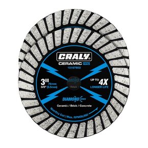 CRALY 3 Inch Super Thin Turbo Diamond Blade, 3/8 in Arbor, 3'' Diamond Stone Blade for Angle Grinder & Circular Saw, Diamond Cutting Wheel for Cutting Granite, Concrete, Brick, Marble, Masonry, 2PC in Saudi Arabia