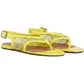 Thong Flat Sandals for Women Mesh Open Toe Adjustable Back Strap Slingback Sandals Comfortable Casual Outdoor Shoes in Kuwait