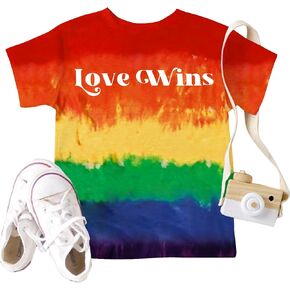 Toddler Pride Shirt for Boy Girl Kids Rainbow Heart Graphic Short Sleeve Love is Love Print Summer Children Casual Tops in Saudi Arabia