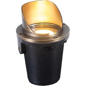 VOLT 12V Waterproof IP68 3-in-1 in-Grade Light (Shielded Top) | Brass Top, Bronze Finish, Low Voltage, Lamp Ready, Ideal for Outdoor Path Garden Deck Yard or Pond in Saudi Arabia