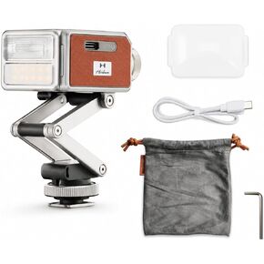 Harlowe Pocket Flash Compact Camera Flash & On-Camera LED Light, GN12 Flash + 4W Boost, CRI 96, 2700K–6500K, Z-Axis Bracket, 1/4" Thread, for DSLR Mirrorless (Brown, Standard Kit) in Saudi Arabia
