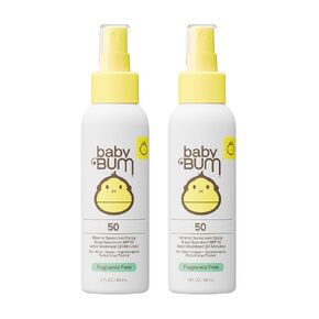 Sun Bum Baby Bum SPF 50 Sunscreen Spray | Mineral Uva/Uvb Face & Body Protection for Sensitive Skin | Fragrance Free | Travel Size | 3 fl oz | 2 Pack in Kuwait