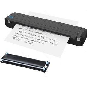 Portable Printer Ribbon Transfer Mini A40 Paper Printing Photo Document Bluetooth(BK add 1Ribbon) in Kuwait