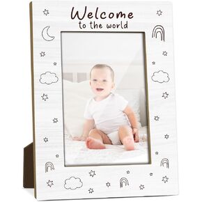Welcome To The World Baby Picture Frame For New Parent Grandparent, New Baby Pregnancy Announcement Gifts, 4x6 Photo Frames Tabletop Display for Home Office Desk Decor -27 in Kuwait