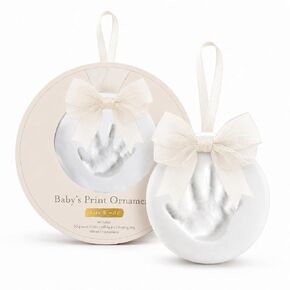Kate & Milo Ivory Baby Handprint or Footprint Clay Ornament Kit | Baby-Safe Air-Dry Clay, No-Mix or Bake DIY Keepsake, Baby’s First Christmas Ornament, Baby Gift, Nursery Keepsake in Saudi Arabia