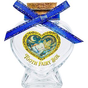 Tooth Fairy Box, Glass Tooth Holder for Kids Lost Teeth Keepsake | Glass jar with cork, 3.2"x2.5", baby gift, new parents, grandma, grandpa, stores baby teeth & first lost tooth in Kuwait