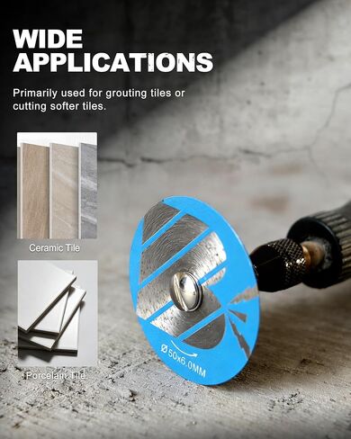 Tile Saw Blade Set, 5PCS Mortar Raking Disc | Tile Blade1-3/16"/1-3/8"/1-9/16"/1-3/4"/2" for Ceramic Tile Porcelain Grout Cleaning with 1/8"/1/4" Shank & Screwdriver*1 in Kuwait