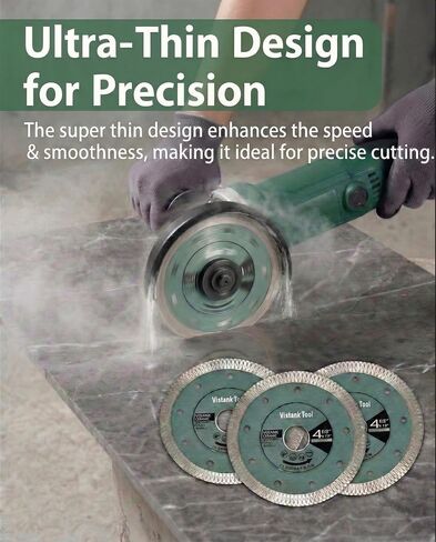 2-Pack 4.5 Inch Diamond Blade for Angle Grinder, 4 1/2 Inch Diamond Tile Blade for Porcelain Ceramic Granite Marble, Super Thin Chip-Free Smooth Dry Wet Cut Tile Cutting Disc, 7/8 Arbor in Kuwait