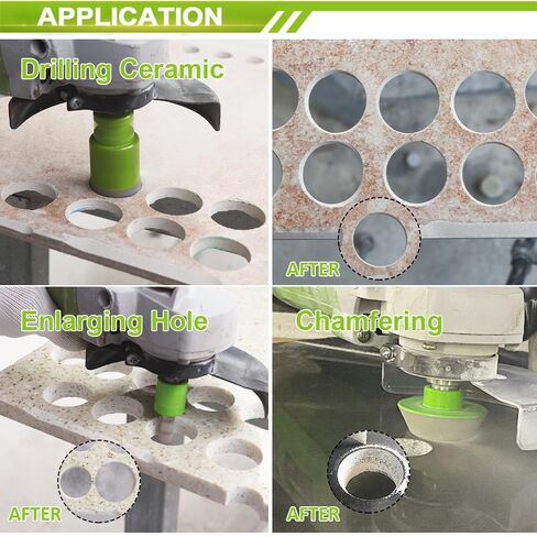 Diamond Core Drill Bits Set - 10pcs Tile Hole Saw Kit 6/8/10/25/35/50/65mm with 2" Diamond Beveling Chamfer Bits for Porcelain Ceramic Tile Granite Marble in Kuwait