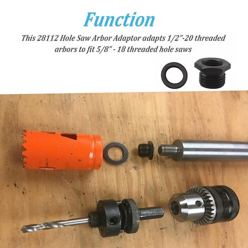 Holesaw Arbor Adaptor 28112 for Ivy Classic 28112 Hole Saw Arbor, Adapts 1/2-Inch - 20 Thread to 5/8-Inch - 18 in Kuwait