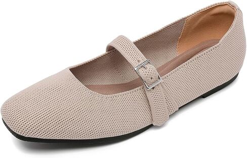 Mary Jane Women Flat Square Toe Ballet Flats Women Comfortable for Dressy Ankle Strap Casual Slip On Work Shoes Washable in Saudi Arabia