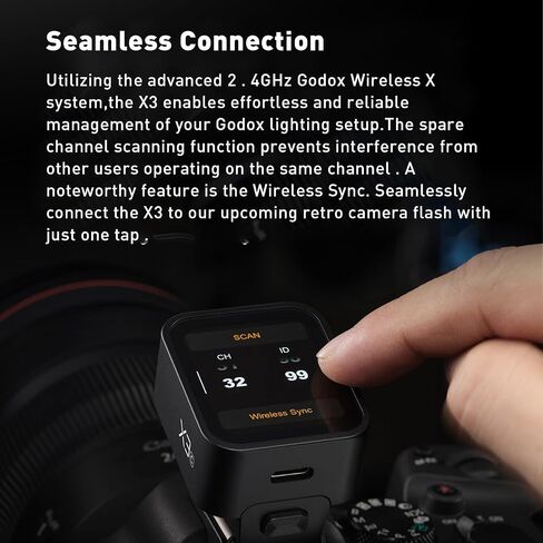 GODOX X3 S X3S Wireless Trigger Transmitter Compatible with Sony Cameras 2.4G TTL Flash Trigger, Built-in Lithium Battery, OLED Touchscreen, TCM Transform Function, Durable Hotshoe | For Sony cameras,High-Definit OLED Screen, TTL auto/manual/multi modes,  in Saudi Arabia