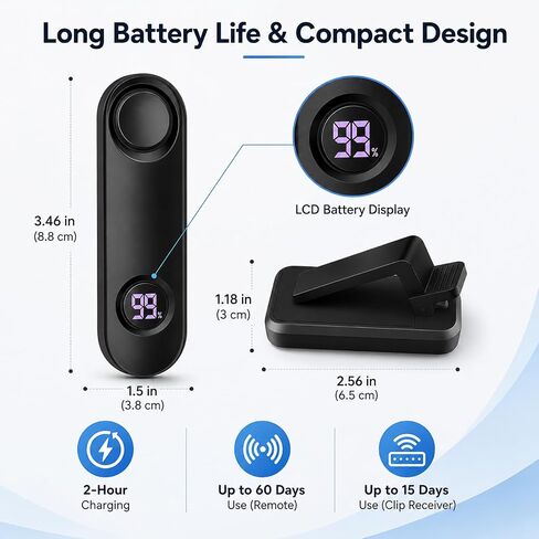 Page Turner for Kindle Paperwhite, RF Remote Control Clicker Page Turner Kindle Accessories for iPhone,iPad, Android Tablets Reading Novels,Camera Video Record&Shutter Selfie (Black) in Kuwait