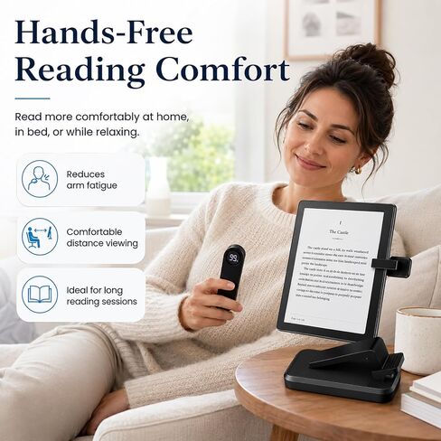 Page Turner for Kindle Paperwhite, RF Remote Control Clicker Page Turner Kindle Accessories for iPhone,iPad, Android Tablets Reading Novels,Camera Video Record&Shutter Selfie (Black) in Kuwait
