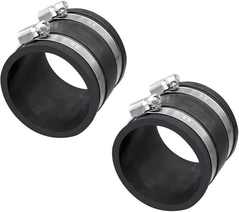 POWERTEC 70149V 4 Inch Dust Control Flex Cuff with Steel Hose Clamps, Hose Connector Rubber Cuff Coupler for Woodworking Dust Collection Fittings, Dust Collector Accessories & Machinery, 1pk in Kuwait