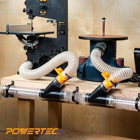 POWERTEC 2-1/2 Inch Y Fitting for 2 1/2 Inch Hose, 2 1/2 Inch Hose Connector Fittings for Dust Collection System, 1 pack (70179V) in Kuwait