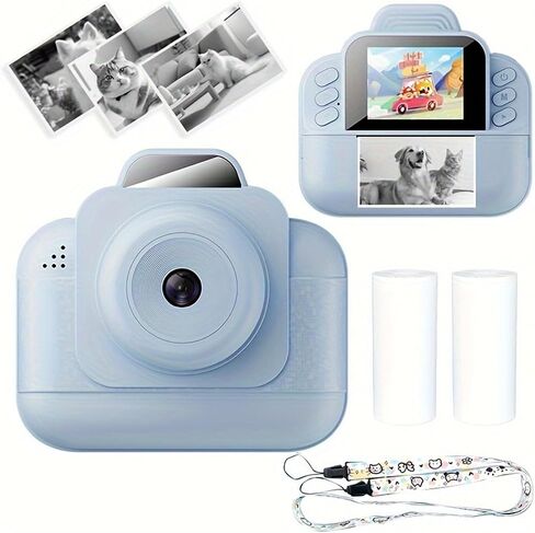 Instant Camera Kit with1080P HD Video, 2-Inch Display,USB Dual Power,Easy Photo Editing & Games Ideal for Birthdays,Valentine's,(Purple) in Kuwait