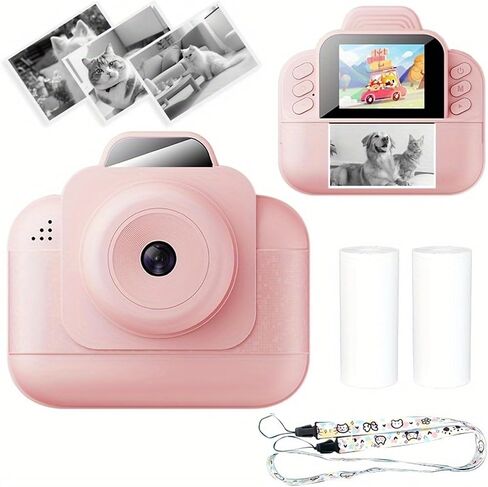 Instant Camera Kit with1080P HD Video, 2-Inch Display,USB Dual Power,Easy Photo Editing & Games Ideal for Birthdays,Valentine's,(Purple) in Kuwait