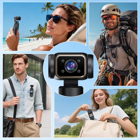 Body Camera with Audio & Video Recording Handheld Vlogging Camera | 1080P FHD | 270° Rotationg Lens | Night Vision | Connects to Phone | 1.54in Screen | Magnetic Clip | Camera for Vlogging in Kuwait