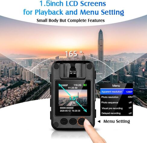 Mini Body Camera Full 1296P Mounted Small Portable Night Vision Cam in Kuwait