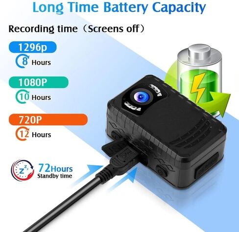 Mini Body Camera Full 1296P Mounted Small Portable Night Vision Cam in Kuwait