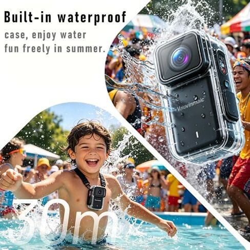 4K Mini Action Camera,4K60FPS 20MP WiFi Action Camera with EIS Ultra HD 130FT Waterproof Underwater Camera Remote Control(Black, 128, GB) in Kuwait