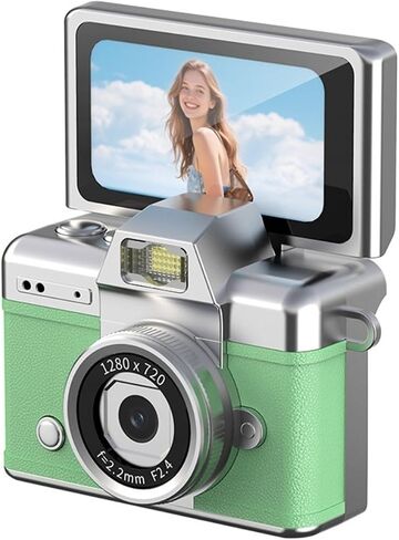1.47" 180° Flip Thumb Keychain Retro CCD Mini Camera | Portable Digital Camera with Neck Strap & Memory Card Slot( ) in Kuwait