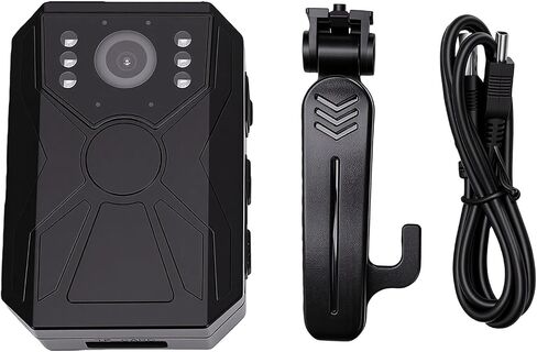 Dpofirs Body Worn Camera with WiFi, 1080P Night Vision Wearable Video Recorder with 32GB Memory Card and Wide Angle Lens for Outdoor Sports Law Enforcement (Black) in Kuwait