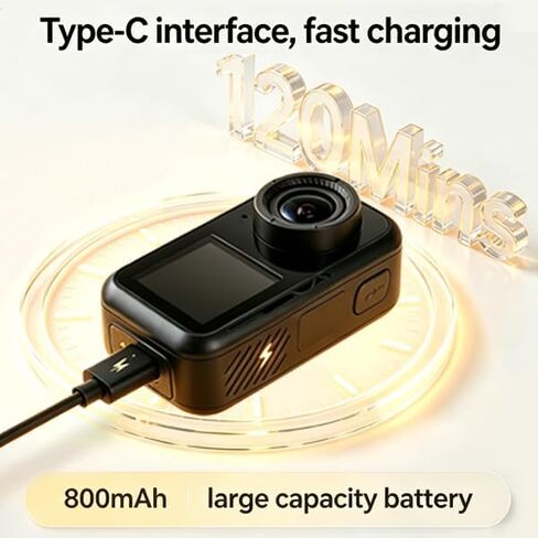 4K Mini Action Camera,4K60FPS 20MP WiFi Action Camera with EIS Ultra HD 130FT Waterproof Underwater Camera Remote Control(Black, 64, GB) in Kuwait