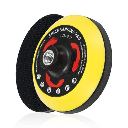 Upgraded 5 Inch Hook and Loop Backing Pad Plate 5/8-11 Threads, Angle Grinder Sanding Disc Attachments with Interface Foam Sanding Pad, Grinder Buffer Accessories for Wood Metal Polishing in Kuwait