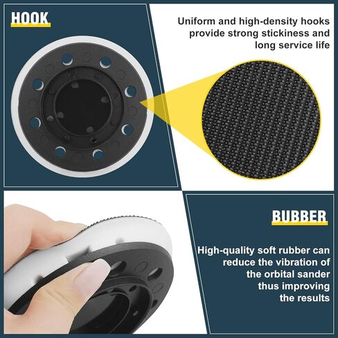Durable 492280 ETS 125 Eq & Pro 5 ltd Jetstream Sanding Pad 125mm (5 in) | soft,8 Holes fit for festool ETS 125, ES 125, ETSC 125, Pro 5 ltd Random Orbit Sanders Include a 5" Protection Pad in Kuwait