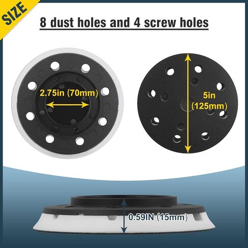 Durable 492280 ETS 125 Eq & Pro 5 ltd Jetstream Sanding Pad 125mm (5 in) | soft,8 Holes fit for festool ETS 125, ES 125, ETSC 125, Pro 5 ltd Random Orbit Sanders Include a 5" Protection Pad in Kuwait