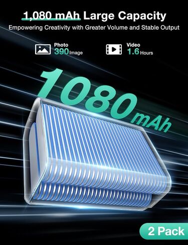 llano NP-FW50 Battery & 18W Fast Charger Set for Sony, 1080 mAH 2 Pack | for Sony Alpha A6400 A6000 ZV-E10 A7ii A7rii A6300 A6500 A7s A7 A7sii A7s A5100, Smart Digital Display, Magnetic Snap Cover in Kuwait