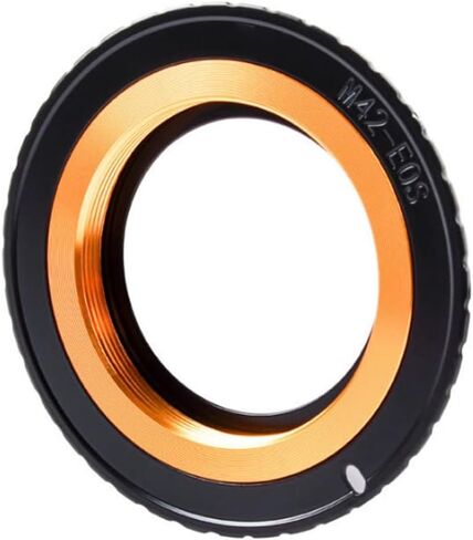 M42-EOS Lens Mount Adapter Ring, M42 42mm Screw Mount Lens to EF/EF-S Mount Camera for Canon EOS 90D 80D 77D 70D 60D 5D Mark IV III 6D II 7D Rebel T6 T7 850D 800D 760D 700D Gold Adjustable in Kuwait