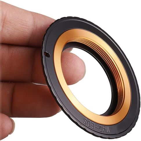M42-EOS Lens Mount Adapter Ring, M42 42mm Screw Mount Lens to EF/EF-S Mount Camera for Canon EOS 90D 80D 77D 70D 60D 5D Mark IV III 6D II 7D Rebel T6 T7 850D 800D 760D 700D Gold Adjustable in Kuwait