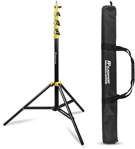 Flashpoint Color Coded Pro Air Cushioned Heavy Duty Light Stand for Photography, This Portable Photography Light Stand Tripod is Lightweight and Durable (V2) (Yellow, 9.5') in Kuwait