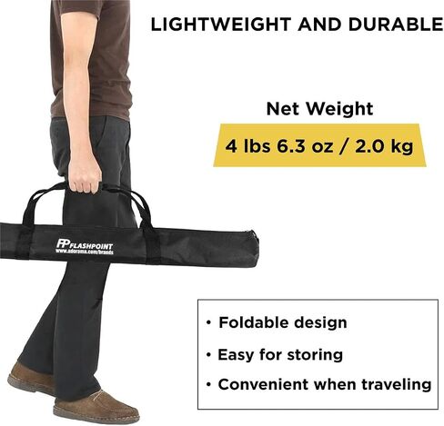 Flashpoint Color Coded Pro Air Cushioned Heavy Duty Light Stand for Photography, This Portable Photography Light Stand Tripod is Lightweight and Durable (V2) (Yellow, 9.5') in Kuwait