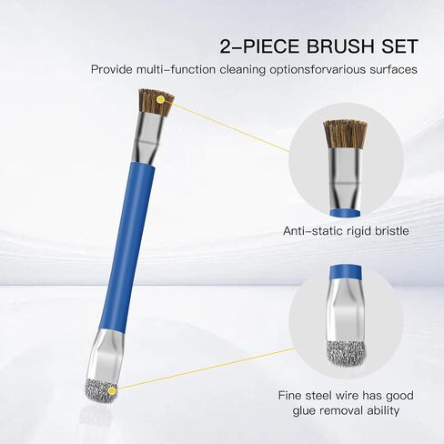 GTHUNDER 2pcs Phone Motherboard IC Cleaning Brush,Double Head Anti-Static ESD Safe Hard Brush,Motherboard Cleaning Tools Cleaning Brush for Computer, Mobile Phone,Watch Etc Circuit Board Cleaner-Blue in Kuwait