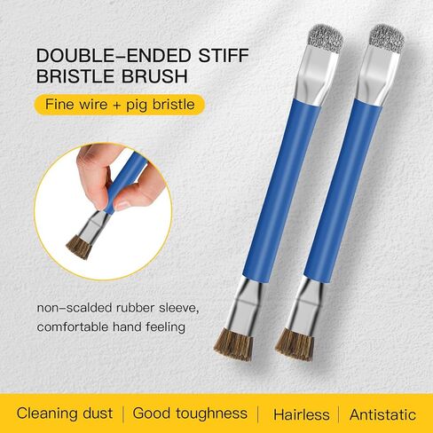 GTHUNDER 2pcs Phone Motherboard IC Cleaning Brush,Double Head Anti-Static ESD Safe Hard Brush,Motherboard Cleaning Tools Cleaning Brush for Computer, Mobile Phone,Watch Etc Circuit Board Cleaner-Blue in Kuwait