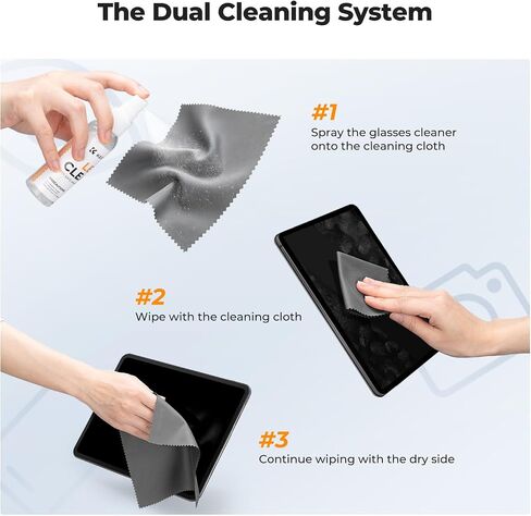 K&F CONCEPT Cleaner Spray Kit,with Microfiber Cloth X3,Glasses Cleaner X3 | 60ml Mild Cleaning Liquid,High Density Cloths,Individually Packaged,Washable & Reusable,For Eyeglasses,Screen,and Camera,MK01 in Kuwait