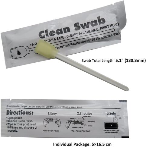 5" Rectangular Foam Tipped Self-saturating Cleaning Swabs, New Alcohol Pad, Repair Kit for Removing Excess Dust / Engine Oil / Ink, box of 50 pcs in Kuwait