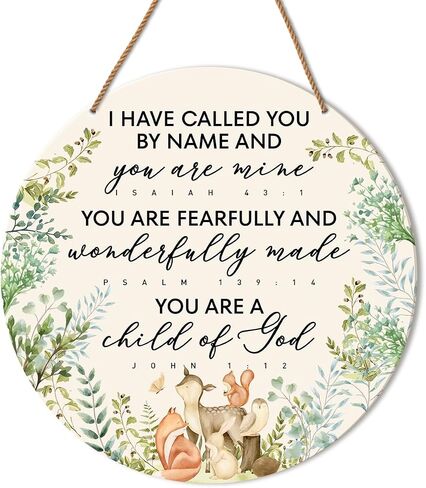 Christian Nursery Wall Decor, Nursery Scripture Wall Decor for Newborn Baby Boy Girl Kids Bedroom Toddler Room Bible Verse Religious Hanging Sign Decorations Baptism Gift, You Are a Child of God in Kuwait