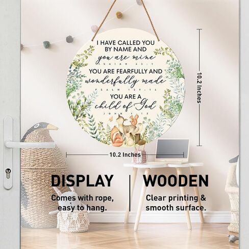 Christian Nursery Wall Decor, Nursery Scripture Wall Decor for Newborn Baby Boy Girl Kids Bedroom Toddler Room Bible Verse Religious Hanging Sign Decorations Baptism Gift, You Are a Child of God in Kuwait
