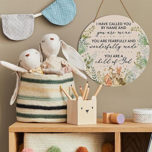 Christian Nursery Wall Decor, Nursery Scripture Wall Decor for Newborn Baby Boy Girl Kids Bedroom Toddler Room Bible Verse Religious Hanging Sign Decorations Baptism Gift, You Are a Child of God in Kuwait