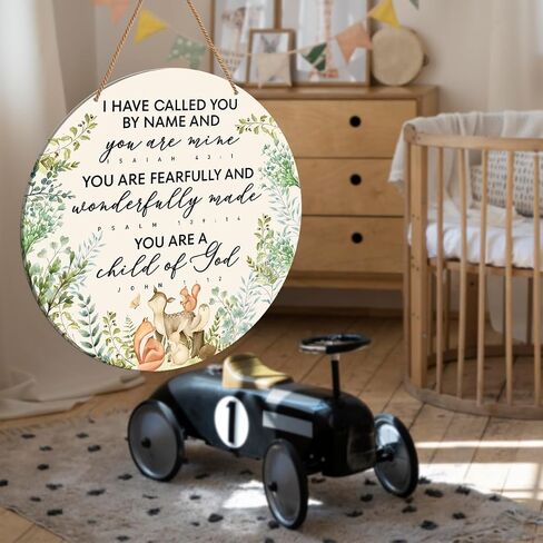Christian Nursery Wall Decor, Nursery Scripture Wall Decor for Newborn Baby Boy Girl Kids Bedroom Toddler Room Bible Verse Religious Hanging Sign Decorations Baptism Gift, You Are a Child of God in Kuwait